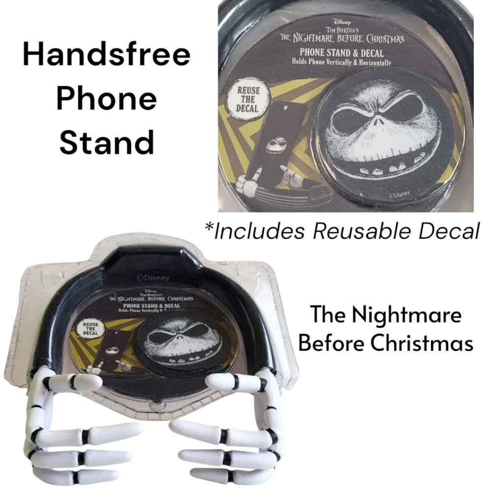 NWT Disney Nightmare Before Christmas Jack Skellington Phone Stand And Decal